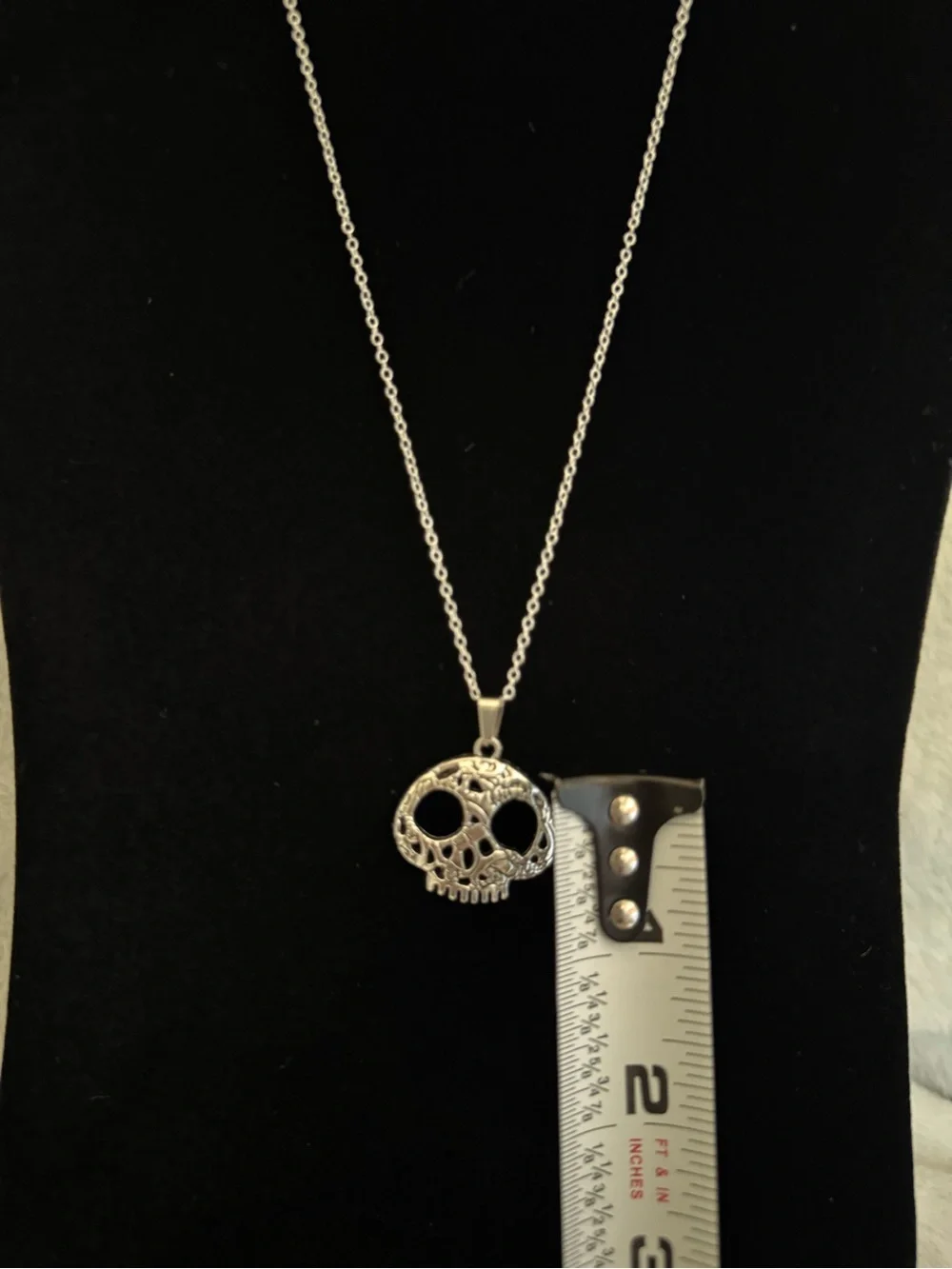 Silver Skull Pendant Necklace - Women Jewelry